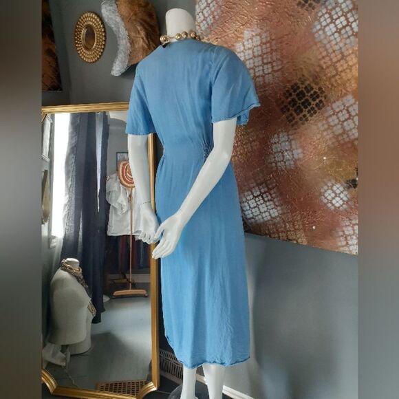 Zara Denim Voluminous Button Down Midi Dress - Picture 13 of 13